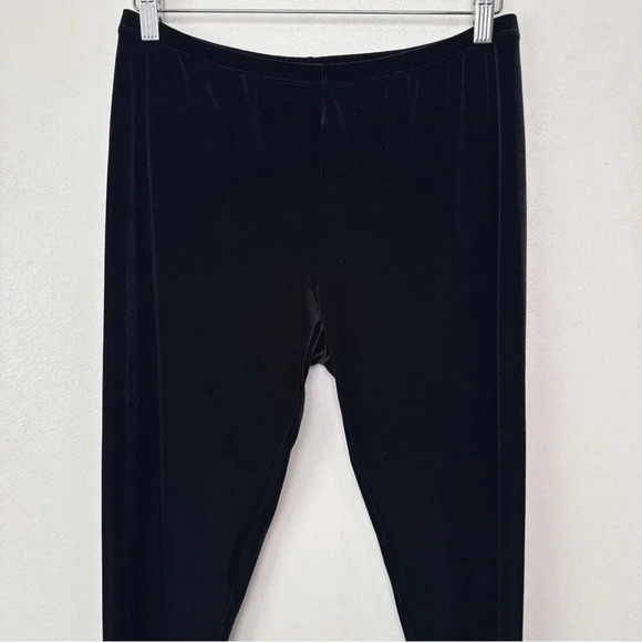 Eileen Fisher Womens Medium Velvet Pull On Stretch Legging In Black - Picture 3 of 13